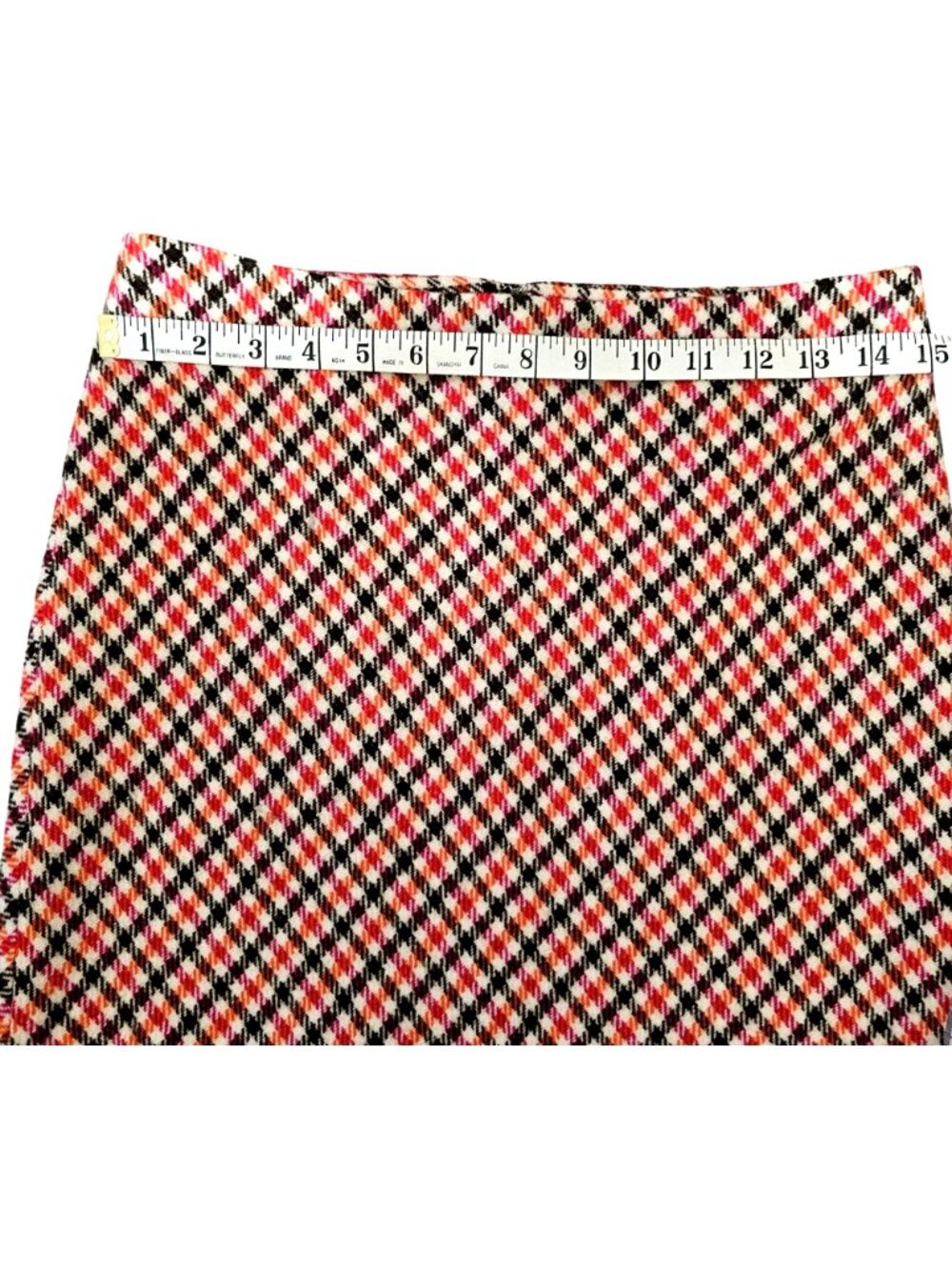 Talbots Womens Size 4 Wool Blend Plaid Button-Front Midi Skirt In Pink & Orange - Picture 9 of 10